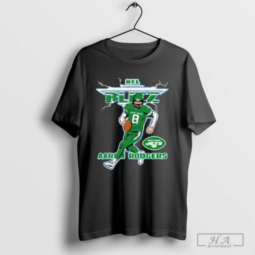 Homage aaron rodgers charcoal new york jets blitz graphic T-shirt