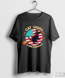 Kamala Harris Black Cat Witch Halloween 2024 Cat Ladies For Kamala T-shirt