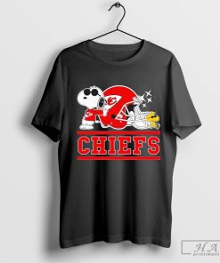 Kansas City Chiefs Joe Cool And Woodstock Snoopy Mashup T-Shirt