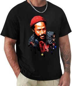 Marvin Music Gaye Shirt Men's Crew Neck Tees Trend Versatile Short Shirt