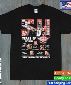 Official Aerosmith 54 Years Of Rock Band 1970-2024 Thank You T-Shirt