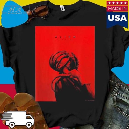 Official Alien Romulus Facehugger Attack Red Movie T-shirt