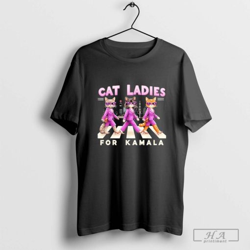 Official Cat Ladies For Kamala Voting Harris Walz 2024 Cat Lover Harris Pink Walking T-shirt’