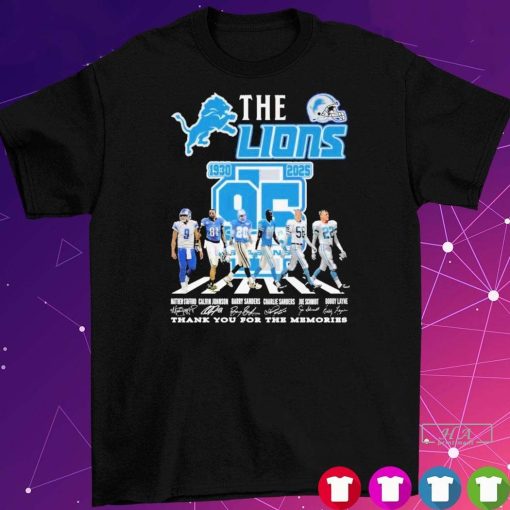 Official Detroit Lions 95 Years Of Legends 1930-2025 Thank You For The Memories Shirt