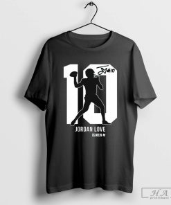 Official Jordan Love Green Bay Packers Action Number Silo #10 Signature t-shirt