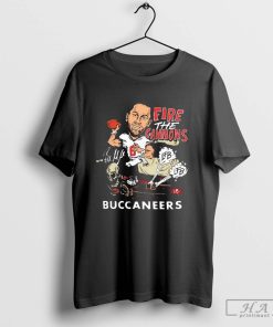 Official Mike Evans And Chris Godwin Wearing Baker Mayfield Fire The Cannons Tampa Bay Buccaneers Caricature T-Shirts