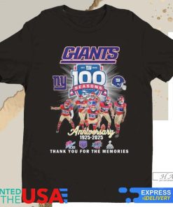 Official New York Giants 100th Anniversary Thank You For The Memories Shirt