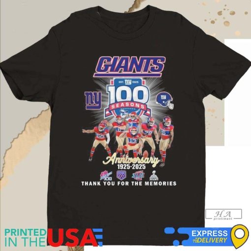 Official New York Giants 100th Anniversary Thank You For The Memories Shirt