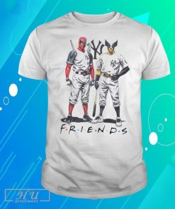 Official New York Yankees Friends Deadpool and Wolverine T-Shirt