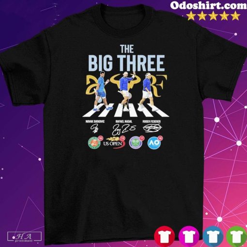 Official Novak Djokovic Rafael Nadal Roger Federer The Big Three T-Shirt