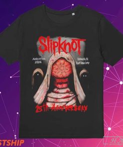 Official Slipknot August 6 2024 Ruoff Music Center Noblesville IN 25TH Anniversary T-Shirts