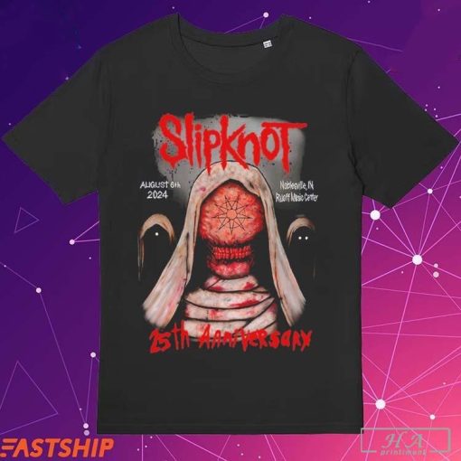 Official Slipknot August 6 2024 Ruoff Music Center Noblesville IN 25TH Anniversary T-Shirts