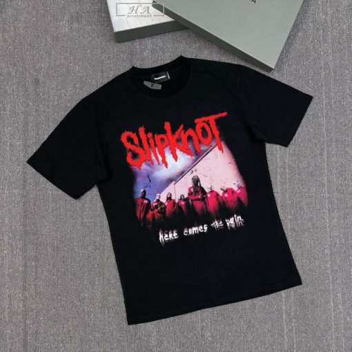 Official Slipknot Event Tee Here Comes The Pain Tour 2024 Photo Two Sides Print Vintage T-Shirt