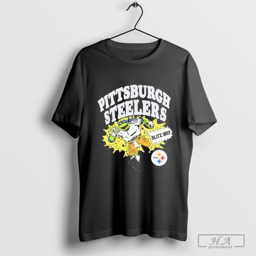 Official Teenage Mutant Ninja Turtles Blitz Bro Leonardo x Pittsburgh Steelers T-Shirt