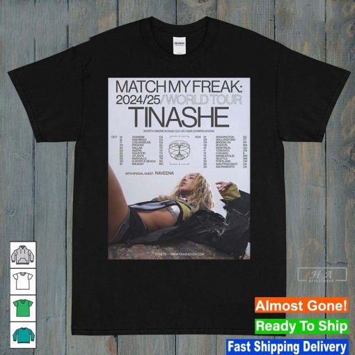 Official Tinashe Match My Freak World Tour 2024 2025 Tour shirt