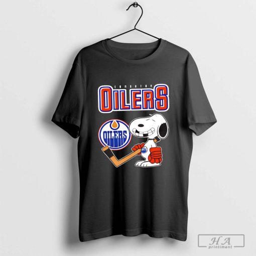 Snoopy Broken Teeth Edmonton Oilers Ice Hockey 2024 Logo Shirt