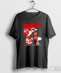 Snoopy and Charlie playing Kansas City Chiefs T-shirt