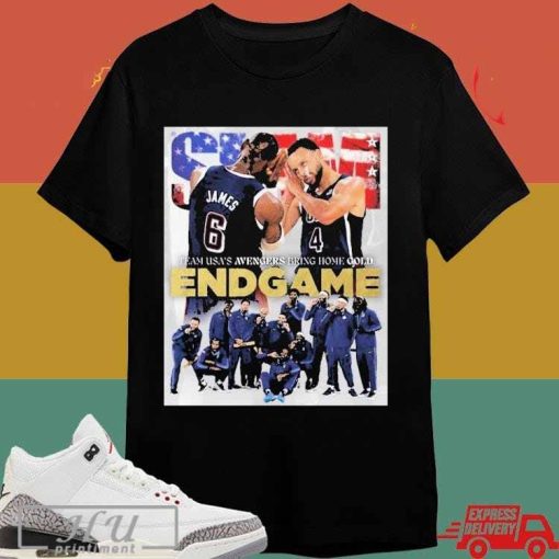 Team Usa’s Avengers Bring Home Gold Endgame Lebron James And Steph Curry Night Night T-shirt