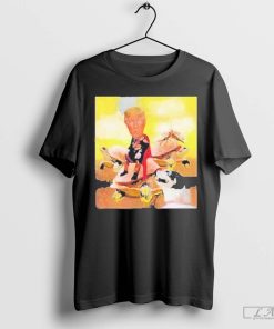 Watercolor Painting Trump Turtle With Dog Funny 2024 Shirt