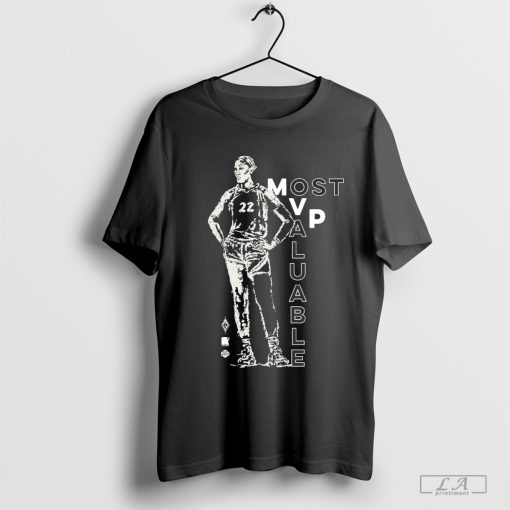 A’ja Wilson 22 Las Vegas Aces Round 21 Black 2024 WNBA MVP A Legend T-Shirt