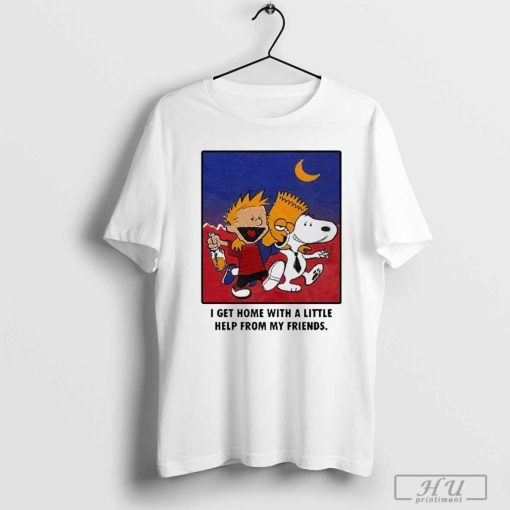 Bart Simpson Calvin And Hobbes I Get Home With A Little Help From My Friends Shirt