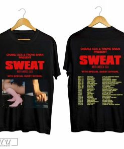 Charli XCX and Troye Sivan - Sweat 2024 Tour Shirt, Charli XCX 2024 Concert Shirt, Charli XCX Fan Gift, Sweat 2024 Concert Shirt