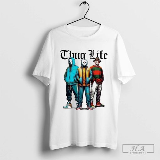 Design Halloween Movies Thug Life Of Michael Myers Jason Voorhees T-Shirt