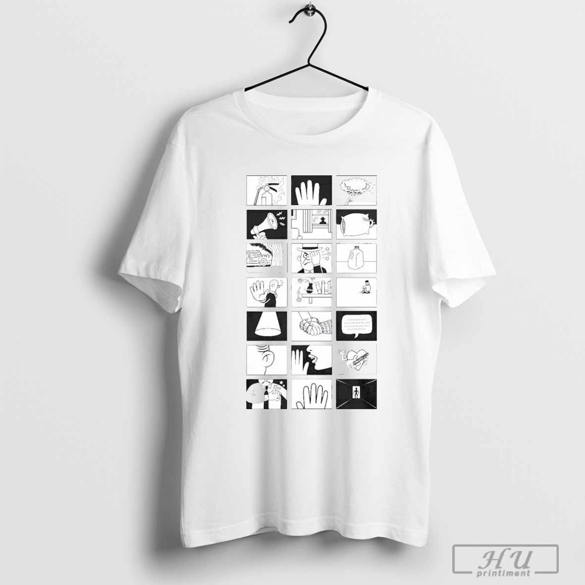 Fingertips On Blue Shirt