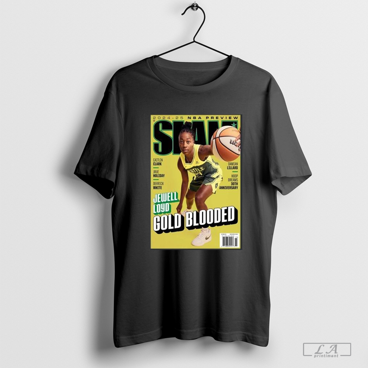 Jewell Loyd Gold Blooded Cover Tee By Slam 252 Magazine 2024 25 Nba Preview Shirt