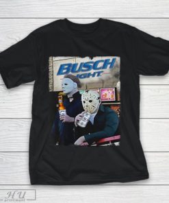 Michael Myers And Jason Voorhees Busch Light Halloween Youth T-Shirt