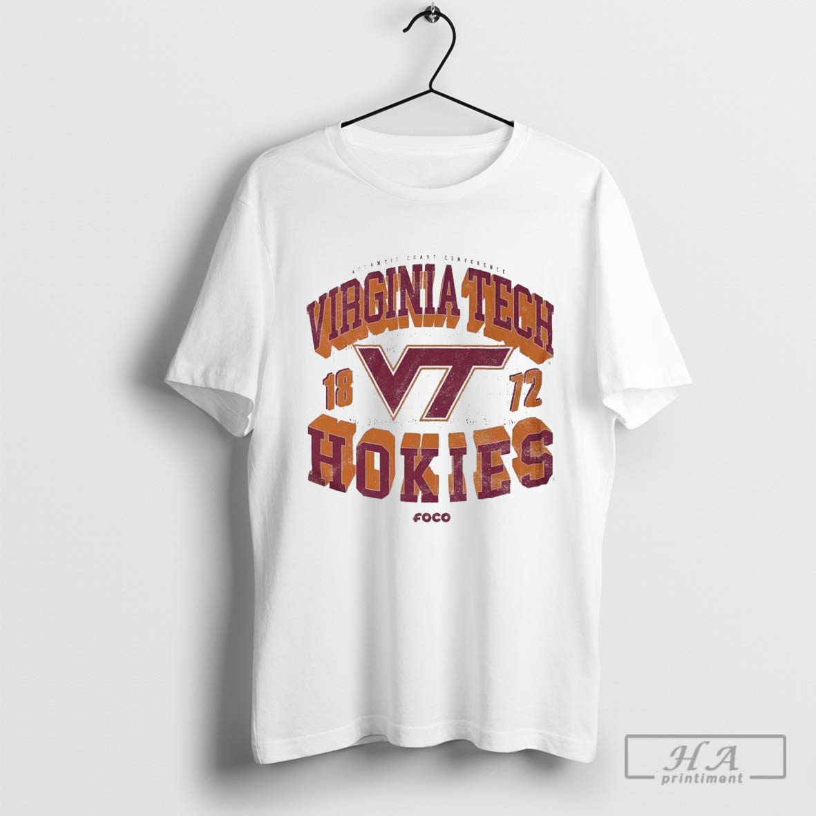 Official Atlantic Coast Conference Virginia Tech 1872 Hokies Field Arched Vintage Graphic T Shirts