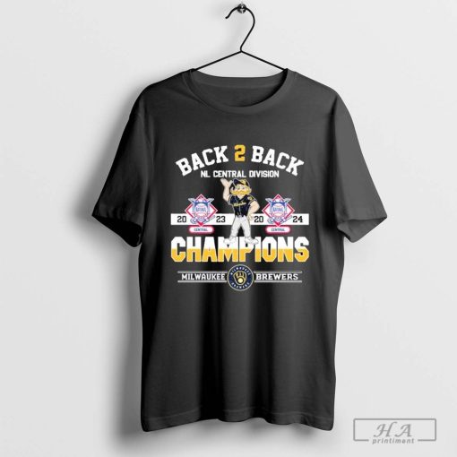 Official Back 2 Back NL Central Division Champions Milwaukee Brewers Mascot Shirt