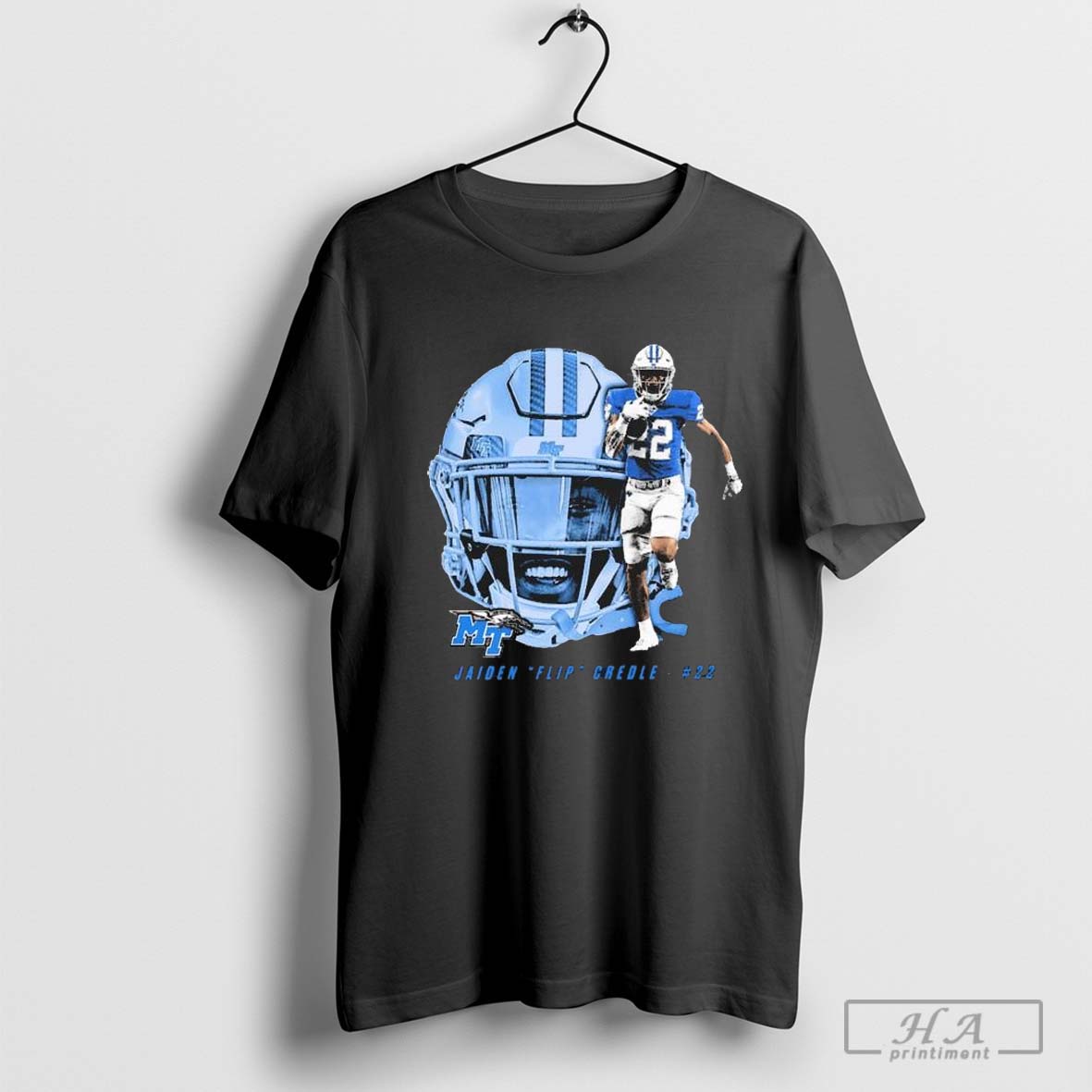 Official Jaiden Flip Credle Middle Tennessee Blue Raiders Graphic T Shirt