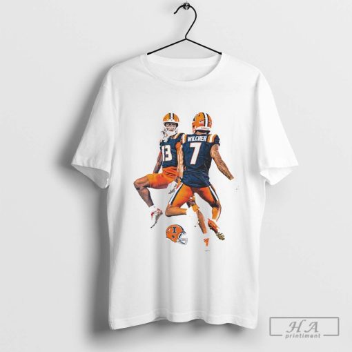 Official Pat Bryant And Kenari Wilcher Hang Time Illinois Football Graphic T-shirt