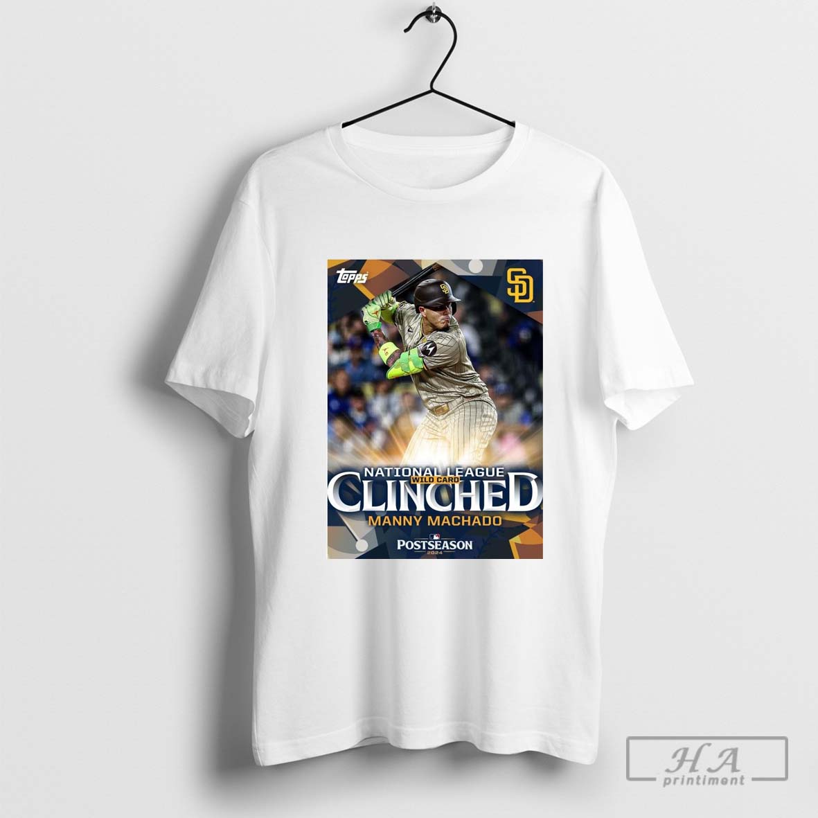 Official Poster San Diego Padres Manny Machado National League Wild Card Clinched Postseason Mlb 2024 T Shirt