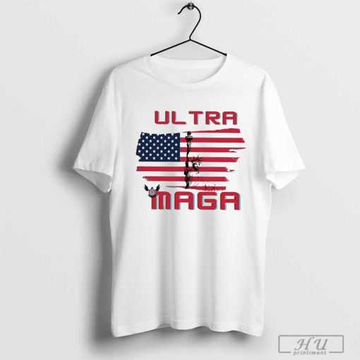 Proud Ultra Maga Flag With American Eagle And Statue Of Liberty Sticker Shirt