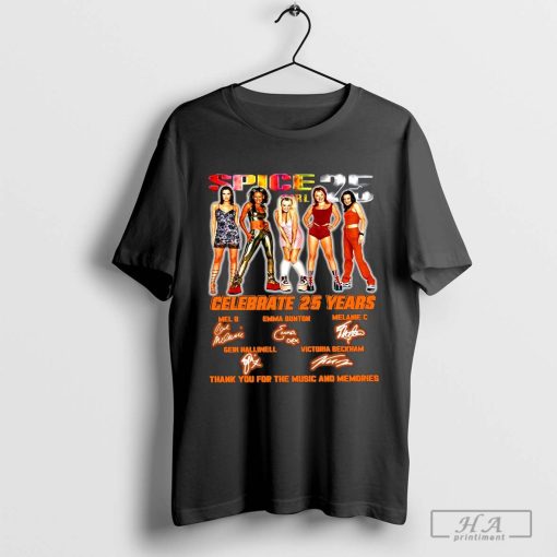 Official Spice Girl 25 Celebrate 25 Years Thank You For The Music And Memories T-shirt