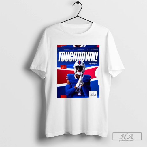 Official Touchdown Buffalo Bills James Cook Cue The Shout Song Poster t-shirt