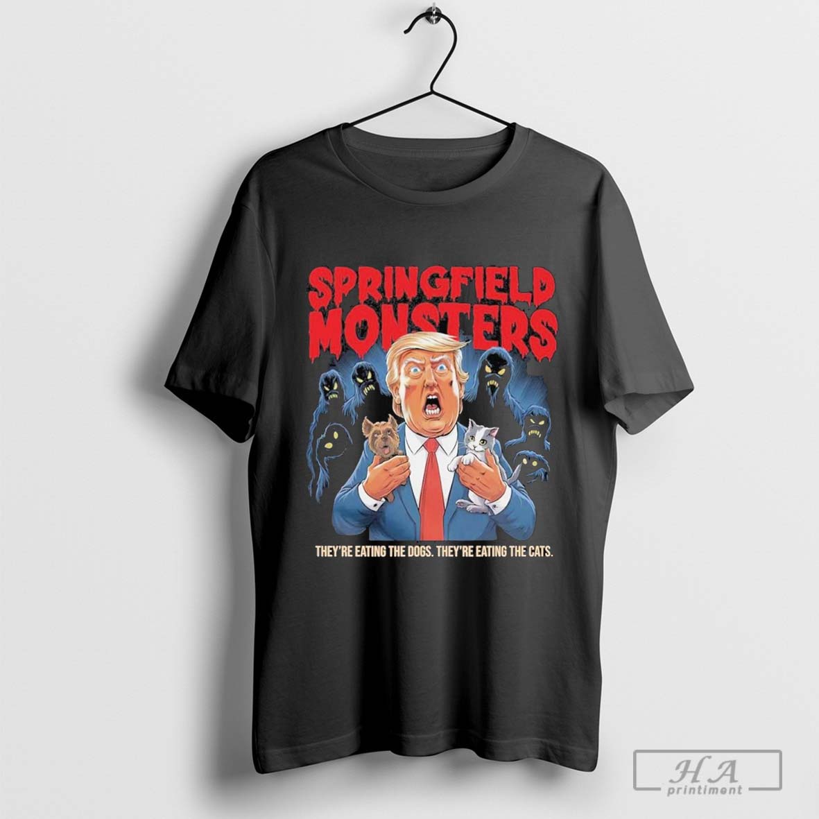 Official Trump Springfield Monsters Theyre Eating The Dogs Theyre Eating The Cats Shirt