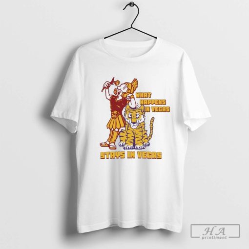 Official Usc Trojans Football Vs Lsu Tigers What Happens In Vegas Stays In Vegas Mascot T-Shirts