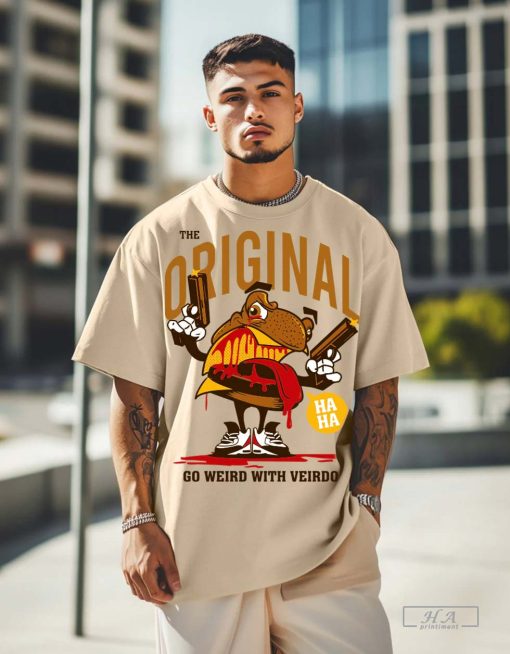 Originals Beige Oversized Chest Graphic Printed T-shirt