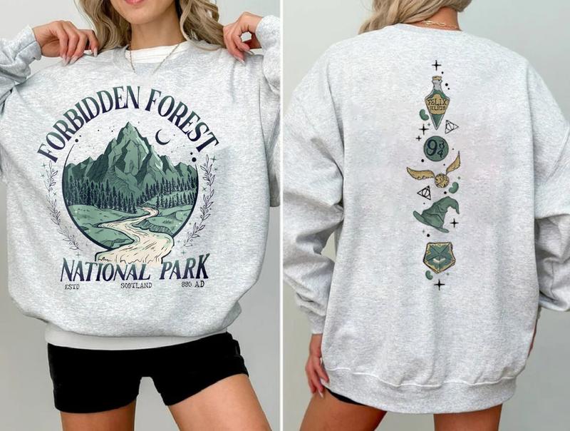 National Park Wizard Sweatshirt Forbidden Forest Shirt Spicy Booktok Hp Inspired Wizarding World T Shirt Bookish Sweatshirt Womenswear Sweaters Tops