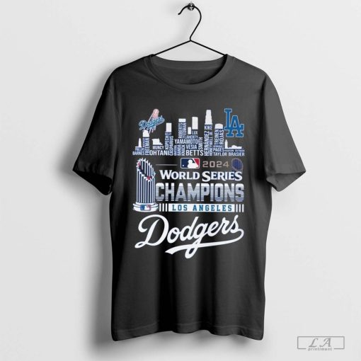 2024 World Series Champions One Win Away MLB Los Angeles Dodgers Skyline T-Shirt