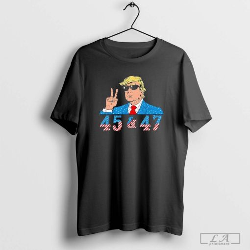 45 47 Trump vote elect won USA flag T-Shirt