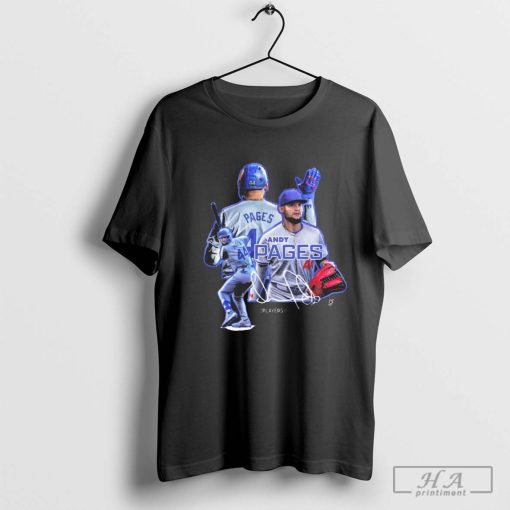 Andy Pages Los Angeles Dodgers NLCS MLB 2024 Player CF Signature T-shirt