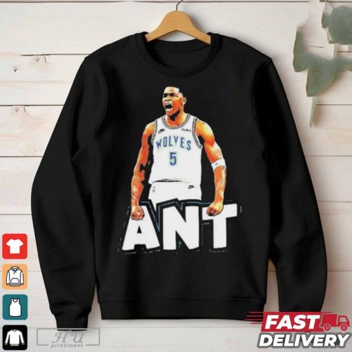 Ant playoff shirt anthony edwards minnesota timberwolves player oversized shirt