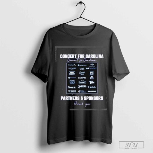 Awesome Concert For Carolina October 26 2024 Partners & Sponsors Thank You T-shirt