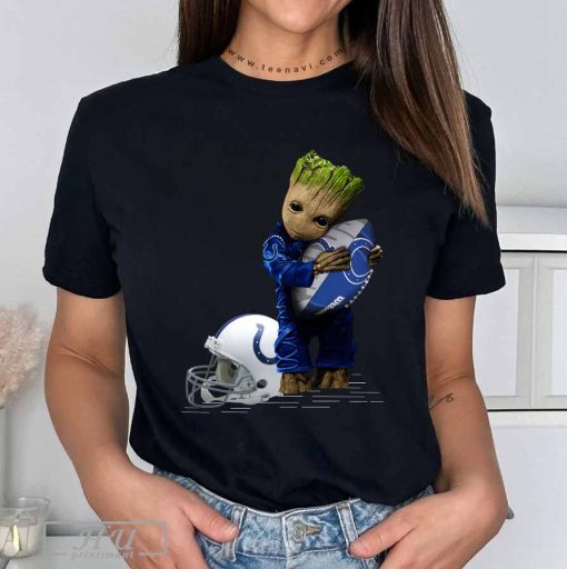 Baby Groot Hugging Indianapolis Colts T-Shirt