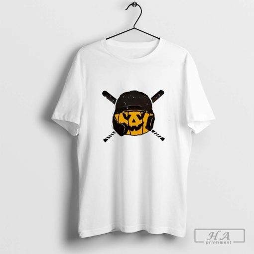 Baseball Pumpkin Halloween helmet T-shirt