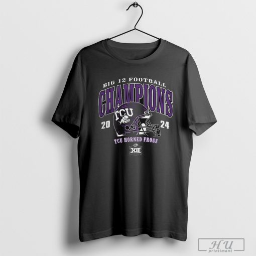 Big 12 Football Conference Champions TCU Horned Frogs 2024 Helmet Shirt